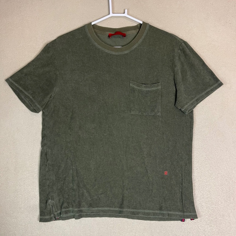 Carolina Herrera Mens Pocket T-Shirt M Olive Green Short Sleeve Casual Top